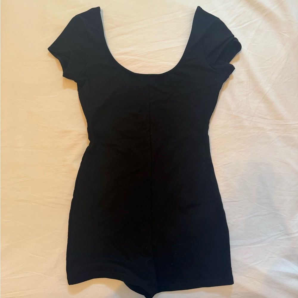 Black backless romper